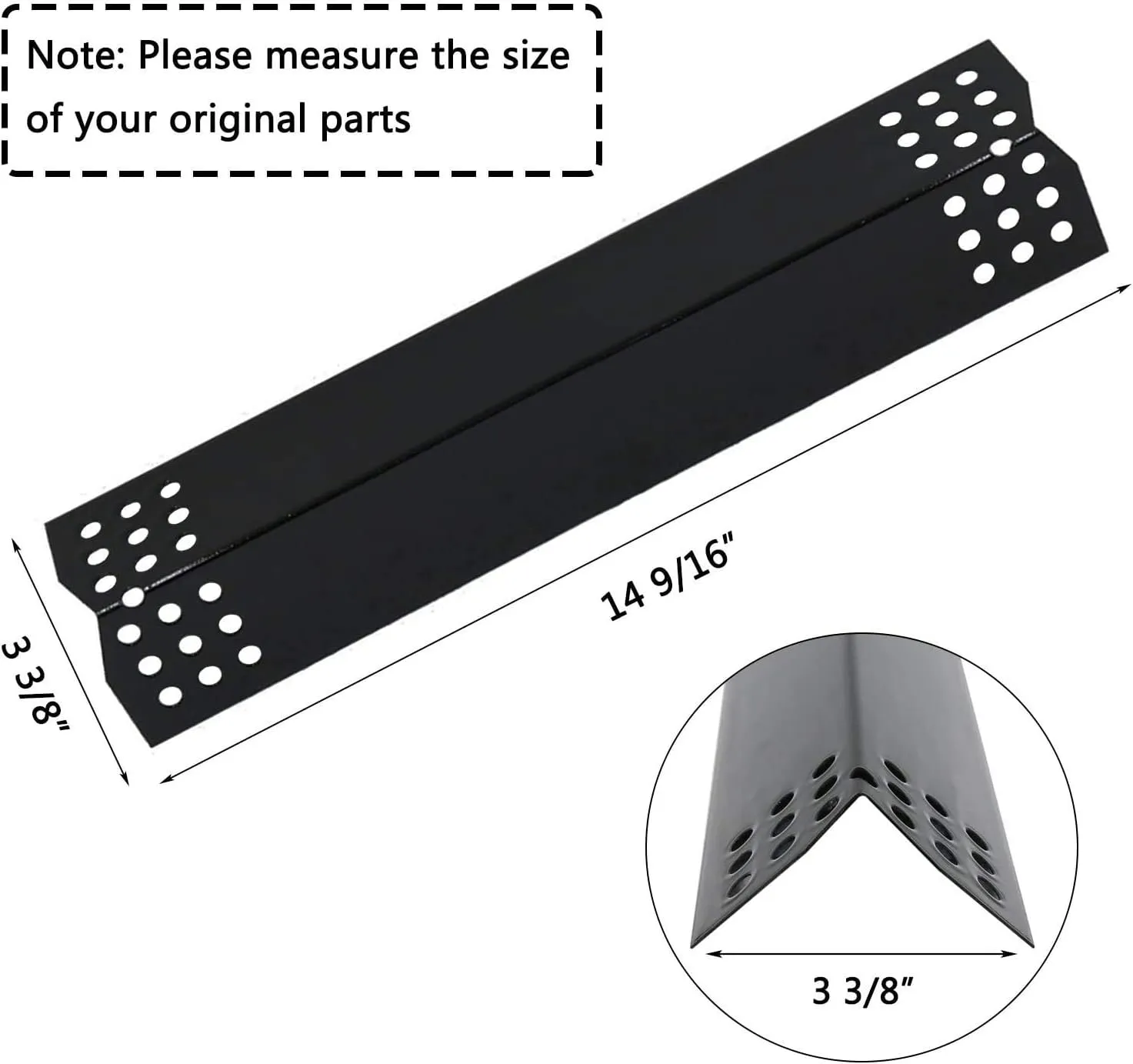 Hisencn Replacement Parts for Nexgrill 6 Burner 720-0896B, 720-0896E, 720-0896C, 720-0925P Gas Grill, Stainless Steel 15" Burners,14 9/16" Heat Plat Shields, Grill Flame Guards for Nexgrill