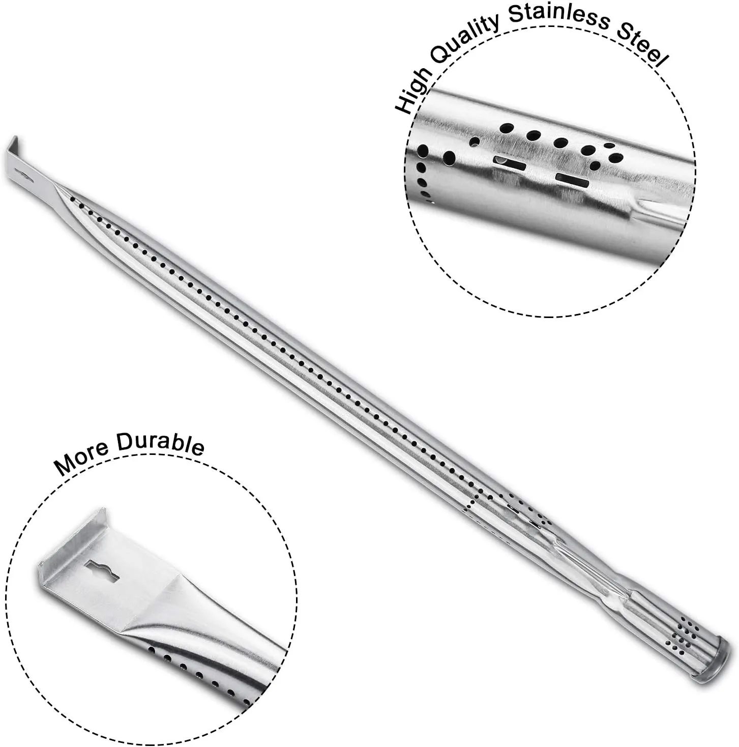 Hisencn Replacement Parts for Nexgrill 6 Burner 720-0896B, 720-0896E, 720-0896C, 720-0925P Gas Grill, Stainless Steel 15" Burners,14 9/16" Heat Plat Shields, Grill Flame Guards for Nexgrill