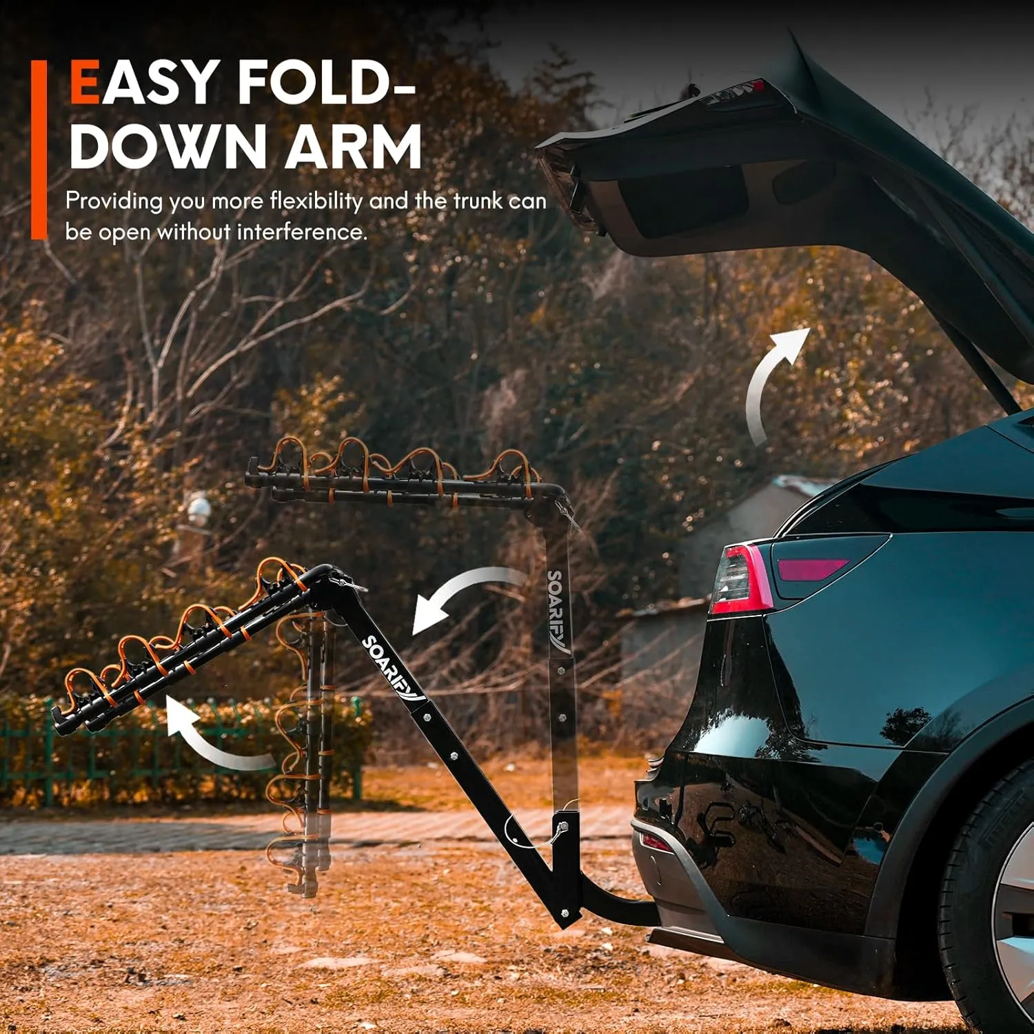 Hitch Bike Rack Mounts on Car, SUV, RV, 2" Hitch Receiver, 4 Bike Capacity, 143 lbs Load, Tilt Release, Rubber Straps