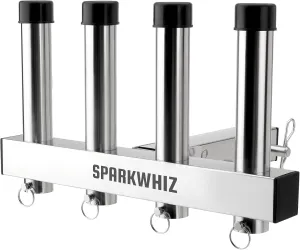 Hitch Fishing Rod Holder, Stainless Steel Hitch Mount Rod Holder, 4 Link Tube for 2" Hitch Receivers with Quick Release Pin,Truck Adjustment Fishing Rod Rack, Fishing Pole Holder