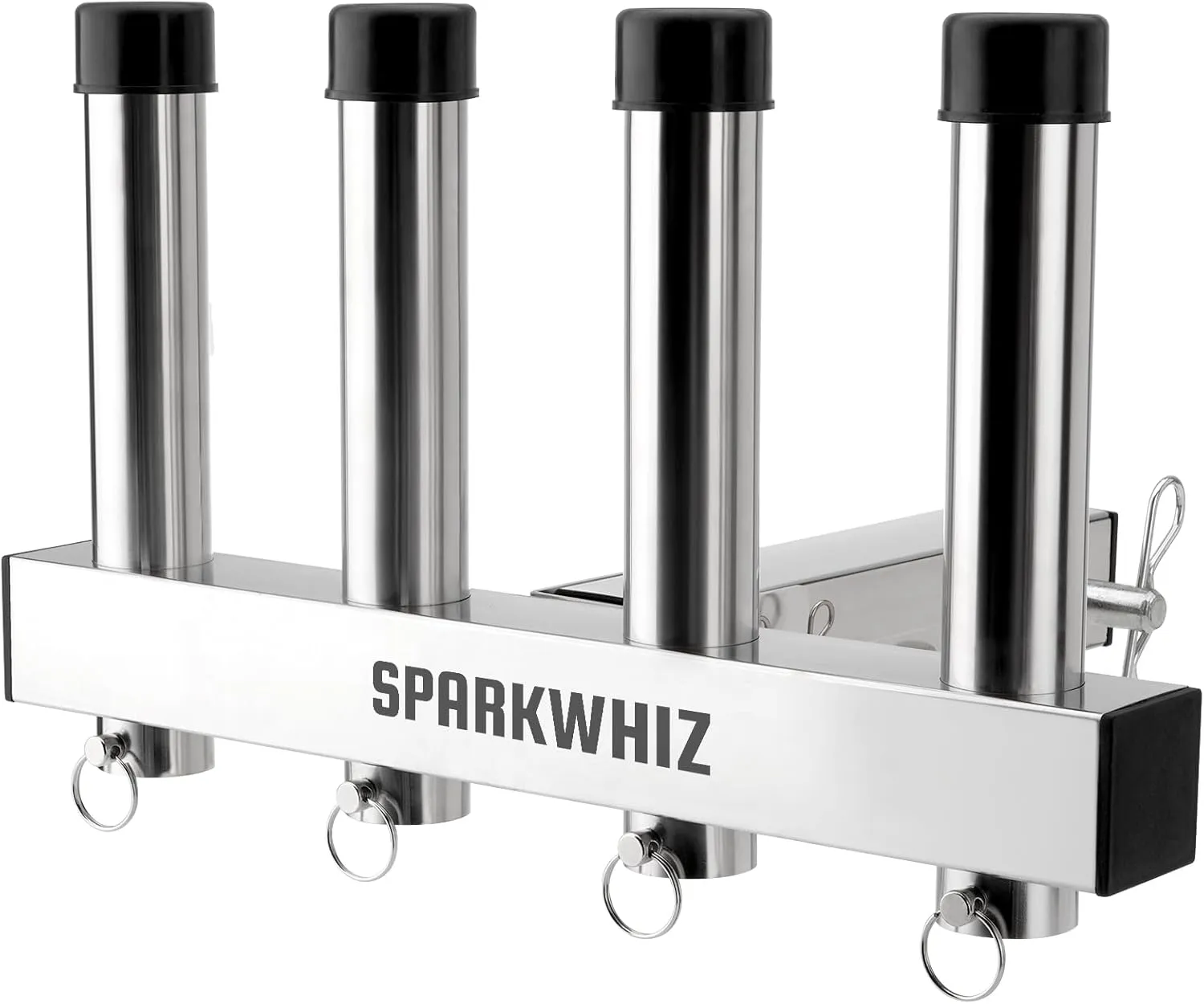 Hitch Fishing Rod Holder, Stainless Steel Hitch Mount Rod Holder, 4 Link Tube for 2" Hitch Receivers with Quick Release Pin,Truck Adjustment Fishing Rod Rack, Fishing Pole Holder