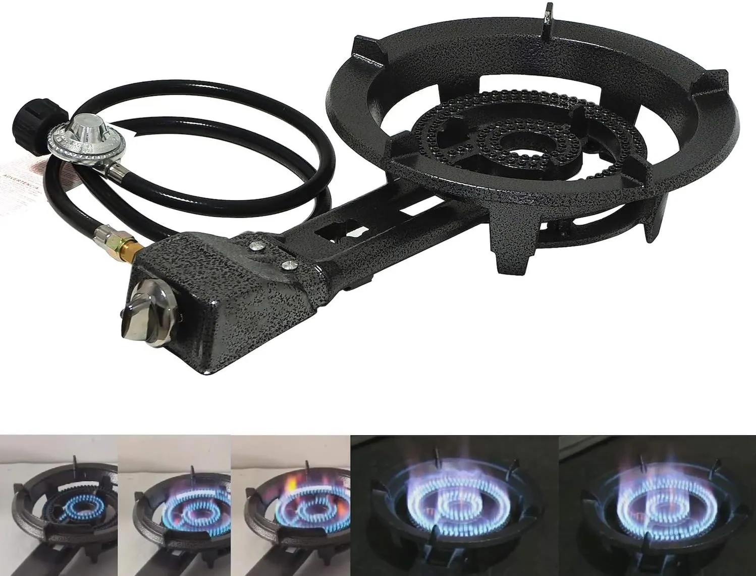 HongK- Camping Portable Propane Gas Burner Stove With Hose Jumbo Super Supergas Camp Tailgating 32,000 BTU Outdoor [P/N: ET-COOK008-RAW]