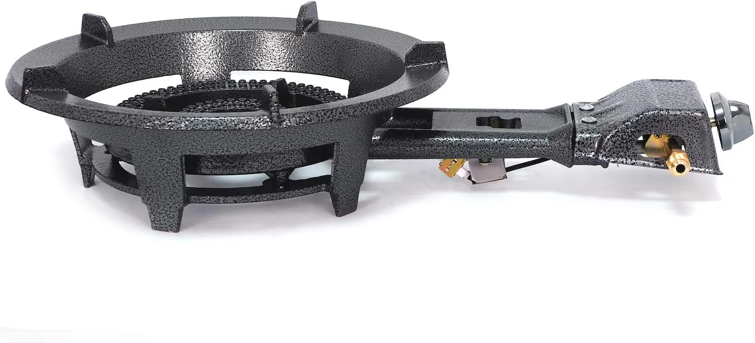 HongK- Camping Portable Propane Gas Burner Stove With Hose Jumbo Super Supergas Camp Tailgating 32,000 BTU Outdoor [P/N: ET-COOK008-RAW]