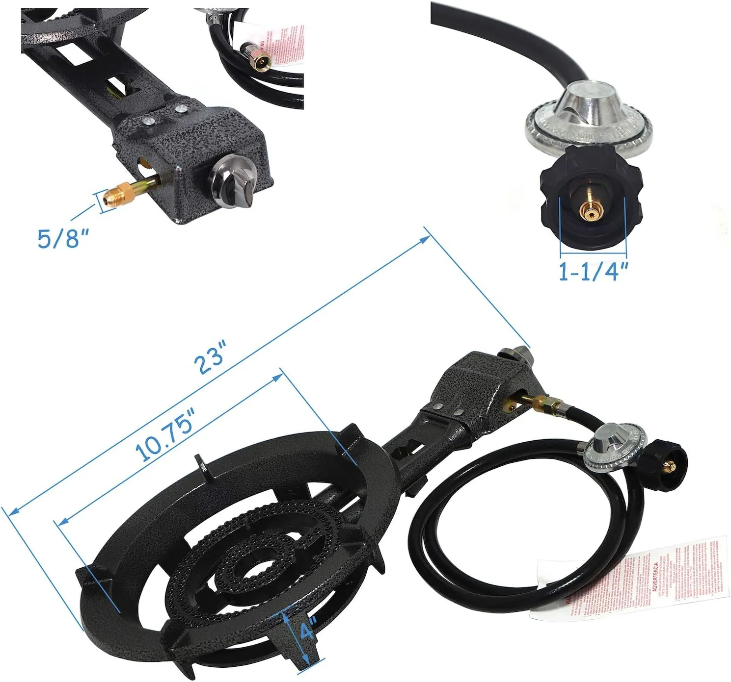 HongK- Camping Portable Propane Gas Burner Stove With Hose Jumbo Super Supergas Camp Tailgating 32,000 BTU Outdoor [P/N: ET-COOK008-RAW]