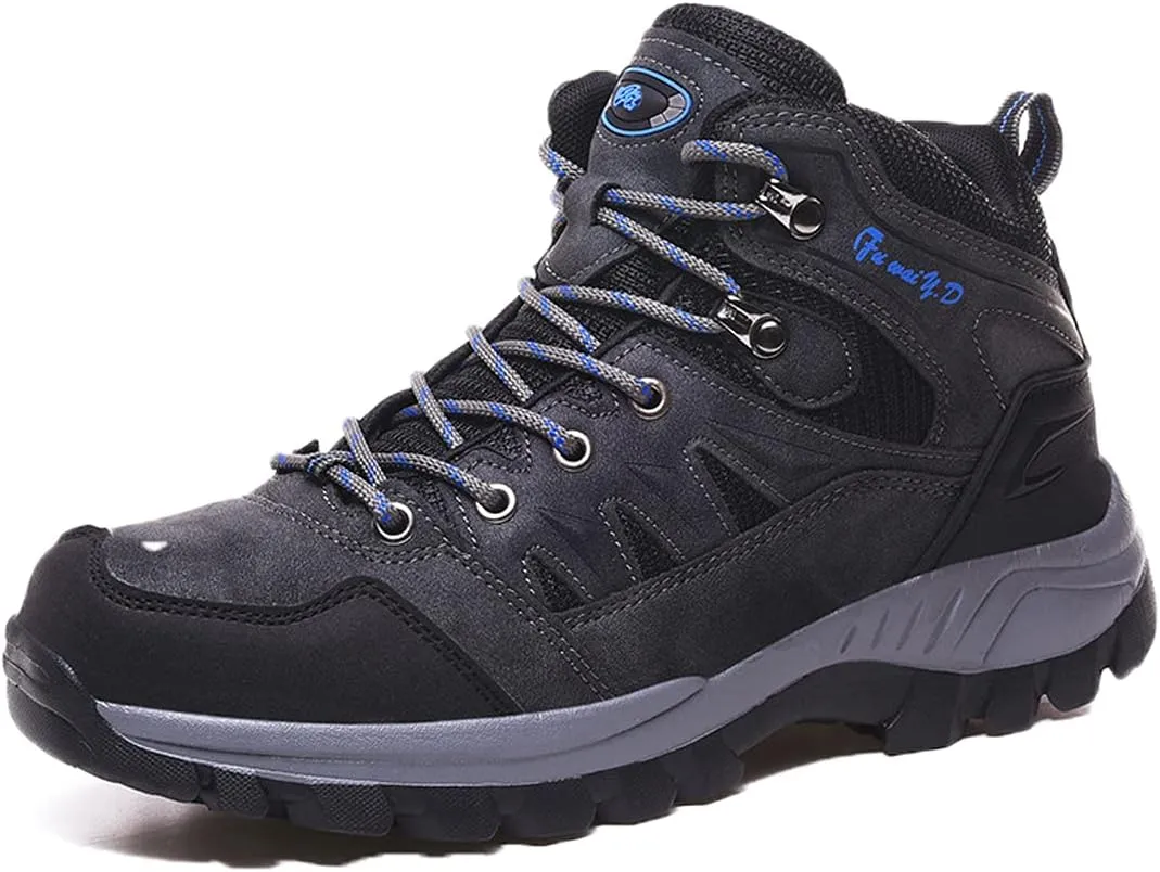 hongrenamz Mens Walking Waterproof Boots Hiking Lightweight Breathable Trekking Shoes