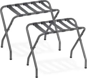 HOOBRO Luggage Rack, Pack of 2, Metal Foldable Suitcase Stand for Guest Room, Holds up to 100 lb, 27 x 15.3 x 22 Inches, Steel Frame, Nylon Straps, Hotel, Bedroom, Closet, Gray GY02XLP201