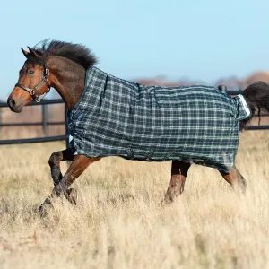 HORSEWARE Ireland Rhino Wug Lite Durable Waterproof Breathable Horse Turnout Blanket - 100g Fill - Hunter Check/Green & Navy, 81
