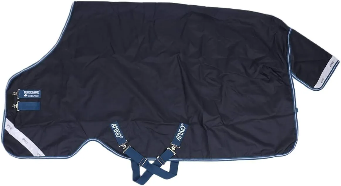 HORSEWEAR Ireland Amigo Bravo 12 Original Lightweight Waterproof Breathable Horse Turnout Blanket (0g Fill), Navy/Navy, 78