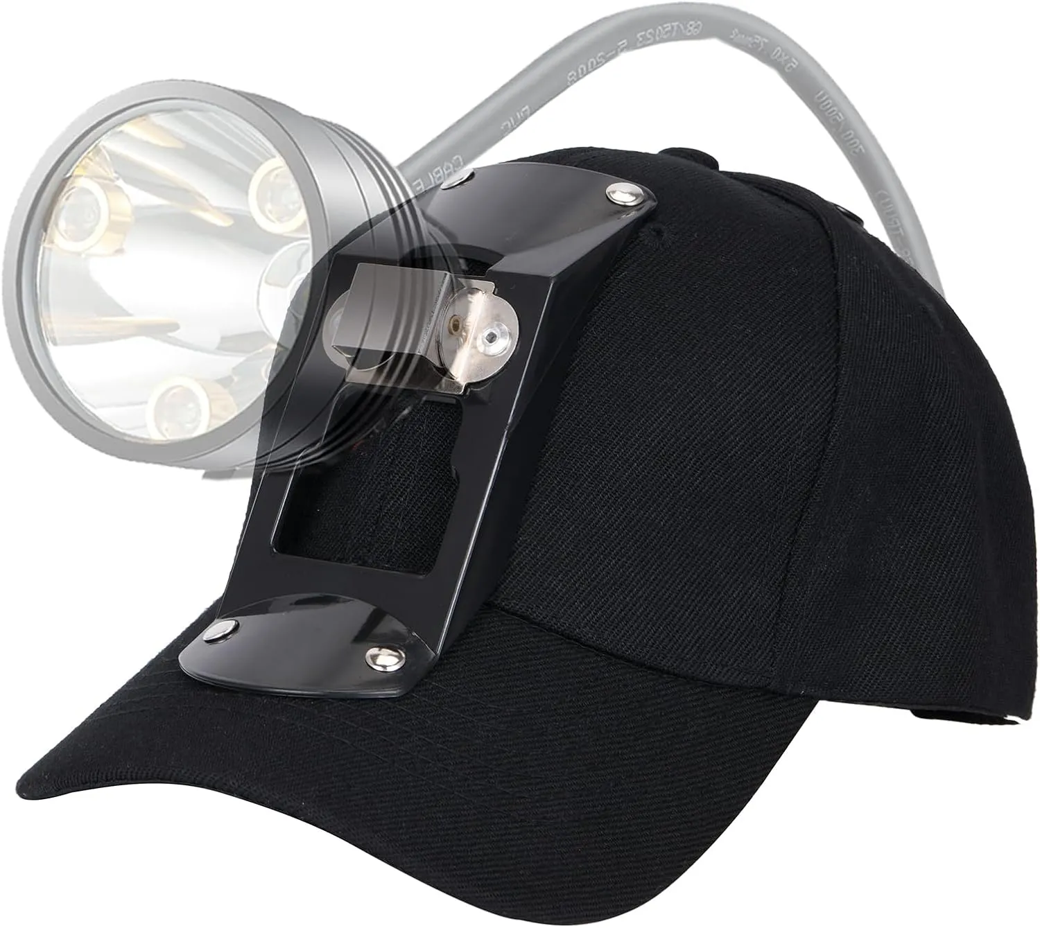 Hunting Hat with Bracket, Hunter Cap for Headlamp Hunting Light for Coon Coyote Hog Turkey Duck Hunting, Black