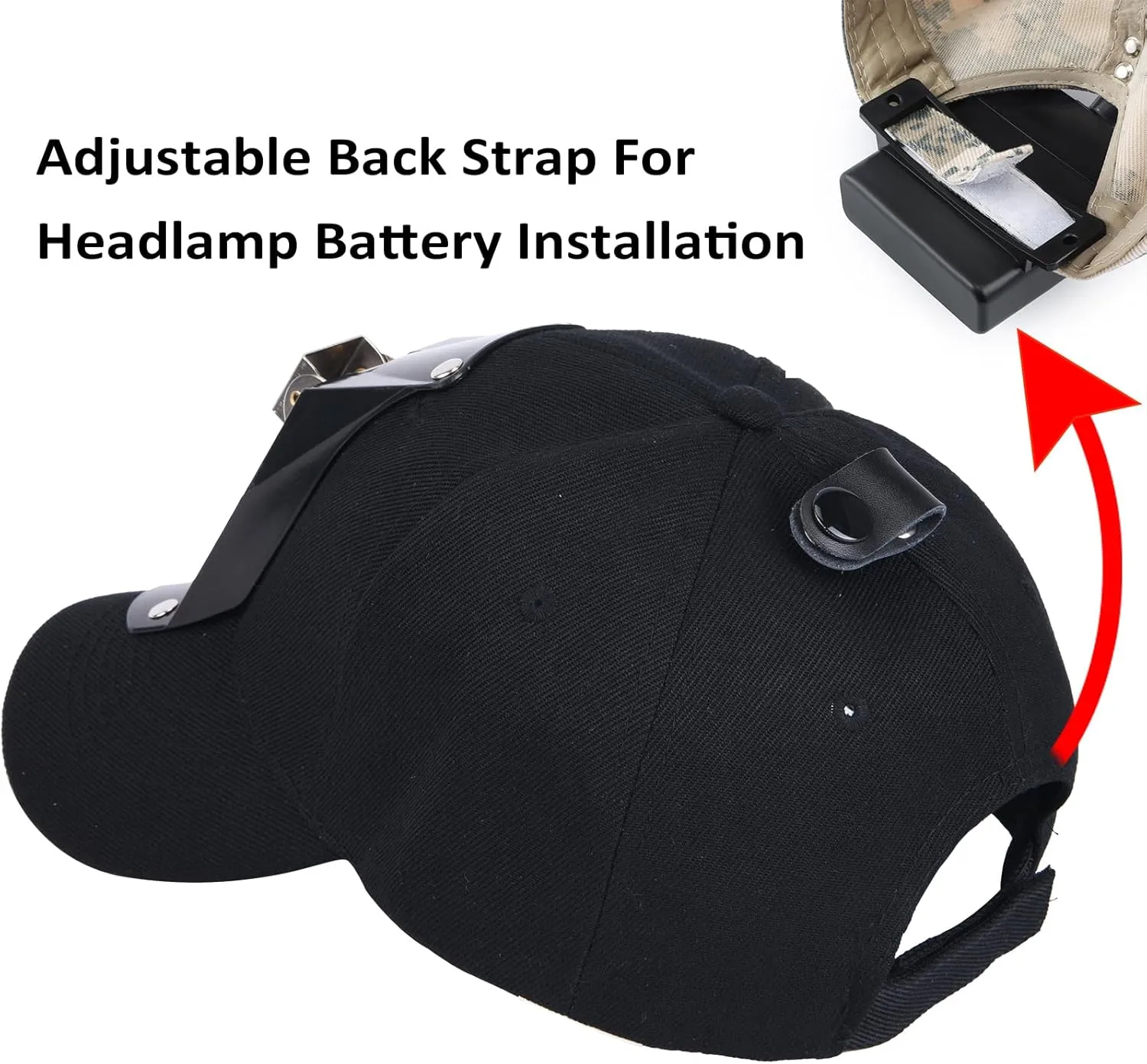 Hunting Hat with Bracket, Hunter Cap for Headlamp Hunting Light for Coon Coyote Hog Turkey Duck Hunting, Black