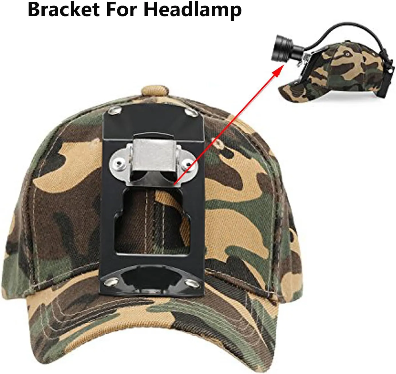 Hunting Hat with Bracket, Hunter Cap for Headlamp Hunting Light for Coon Coyote Hog Turkey Duck Hunting Camo