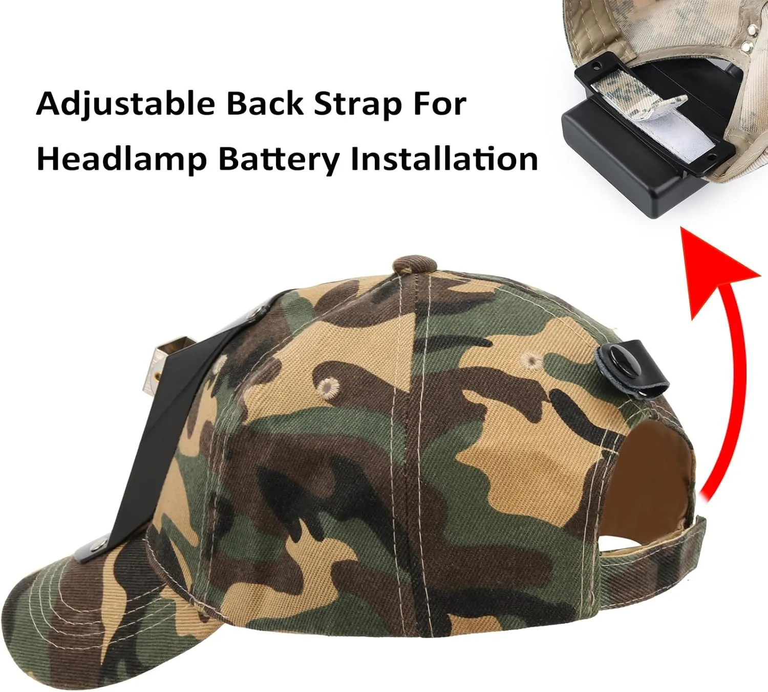 Hunting Hat with Bracket, Hunter Cap for Headlamp Hunting Light for Coon Coyote Hog Turkey Duck Hunting Camo