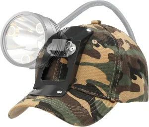 Hunting Hat with Bracket, Hunter Cap for Headlamp Hunting Light for Coon Coyote Hog Turkey Duck Hunting Camo