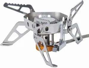 Hvsport Camping Stoves Outdoor Split Camping Gas Tank Burner Windproof Portable Picnic Stove Picnic Stove Cooker (Color : Silver, Size : 16 * 7.6cm)