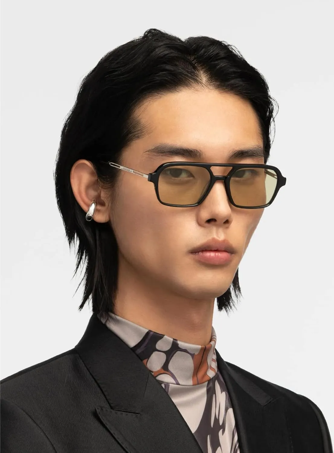 Hycredi Retro 70s Flat Aviator Sunglasses Trendy Vintage Square Glasses for Women Men Metal Design Shades UV Protection