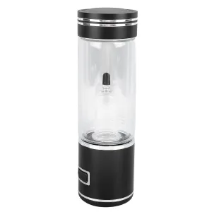 Hydrogen Rich Water Cup, 2500ppb Hydrogen Water Bottle SPE Technology Dual Modes Portable Inhalable Lonizer Machine 350ml for Exercise (Black)