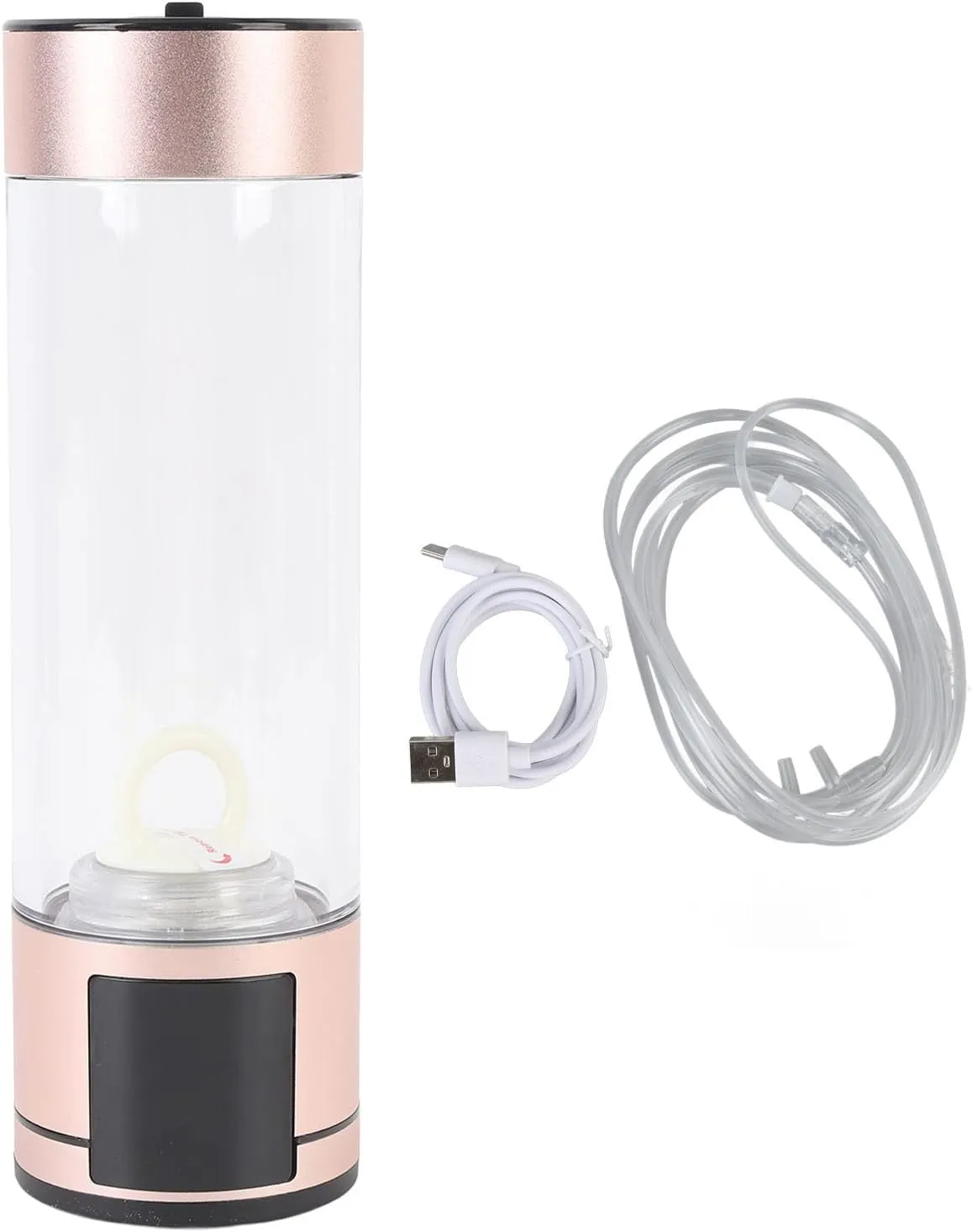 Hydrogen Water Bottle, Portable 400ml Hydrogen Water Ionizer Machine with 2 Hydrogen Gas Concentration Options Leak Proof Hydrogen Water Generator for Daily Use (Golden)