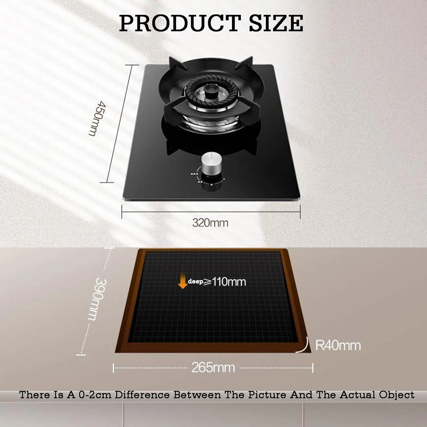 Indoor Portable Gas Stove,Table Top Cooker Single Burner Gas Hob,LPG Cooker,with Flame Failure Protection,Home Camping(LPG)