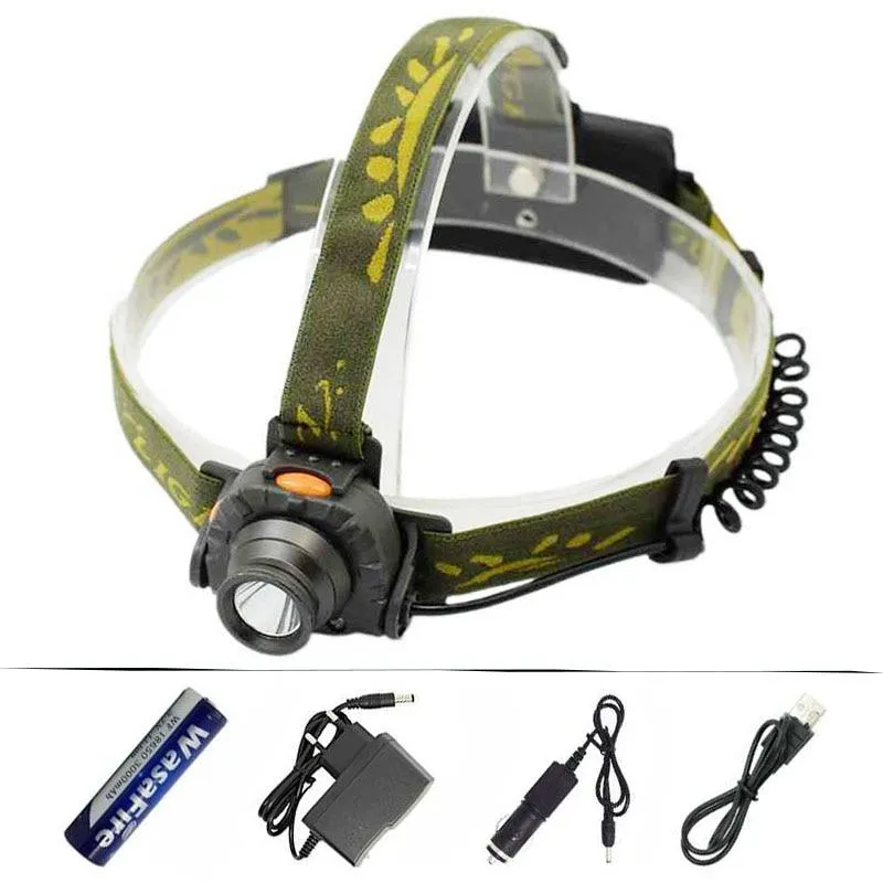 Inductive IR Sensor Headlamp XPE R3 LED 3 Modes Headlight Frontal Flashlight Head Torch Light  18650 Battery  AC Car USB Charger