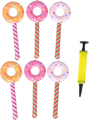 Inflatable Stick Toys Donut Theme Party Decorations Pool Party Supplies Easy to Store