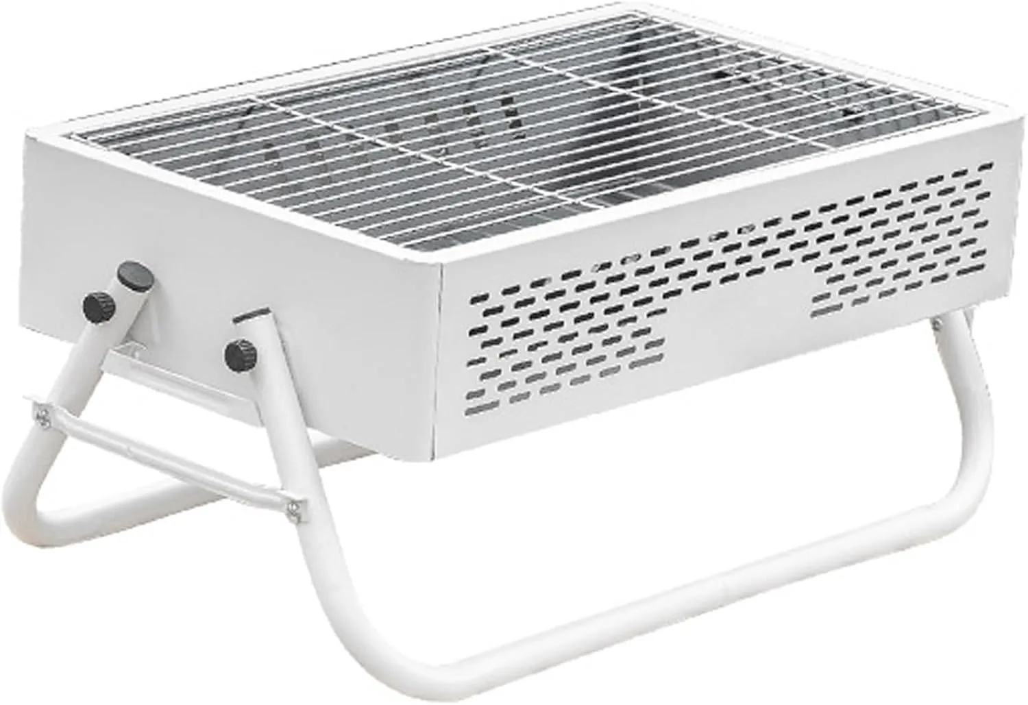 Installation-Free Camping Grill, Portable Stainless Steel Charcoal Grills, Compact Folding BBQ Grill for Garden, and Outdoor Cooking(White)