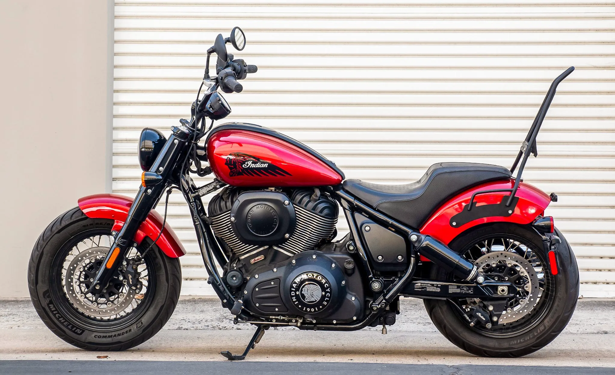 Iron Born Blade 25" Indian Super Chief (2022 ) Sissy Bar with Foldable Luggage Rack Matte Black