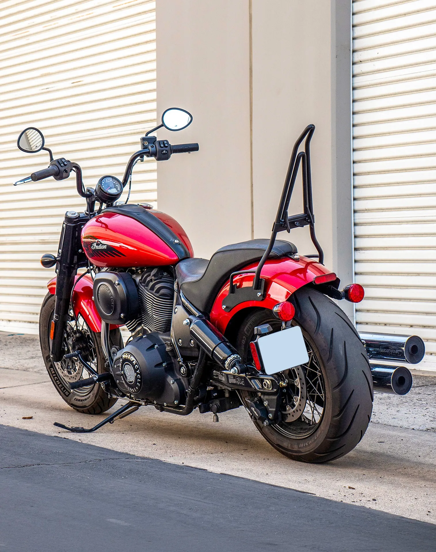 Iron Born Blade 25" Indian Super Chief (2022 ) Sissy Bar with Foldable Luggage Rack Matte Black