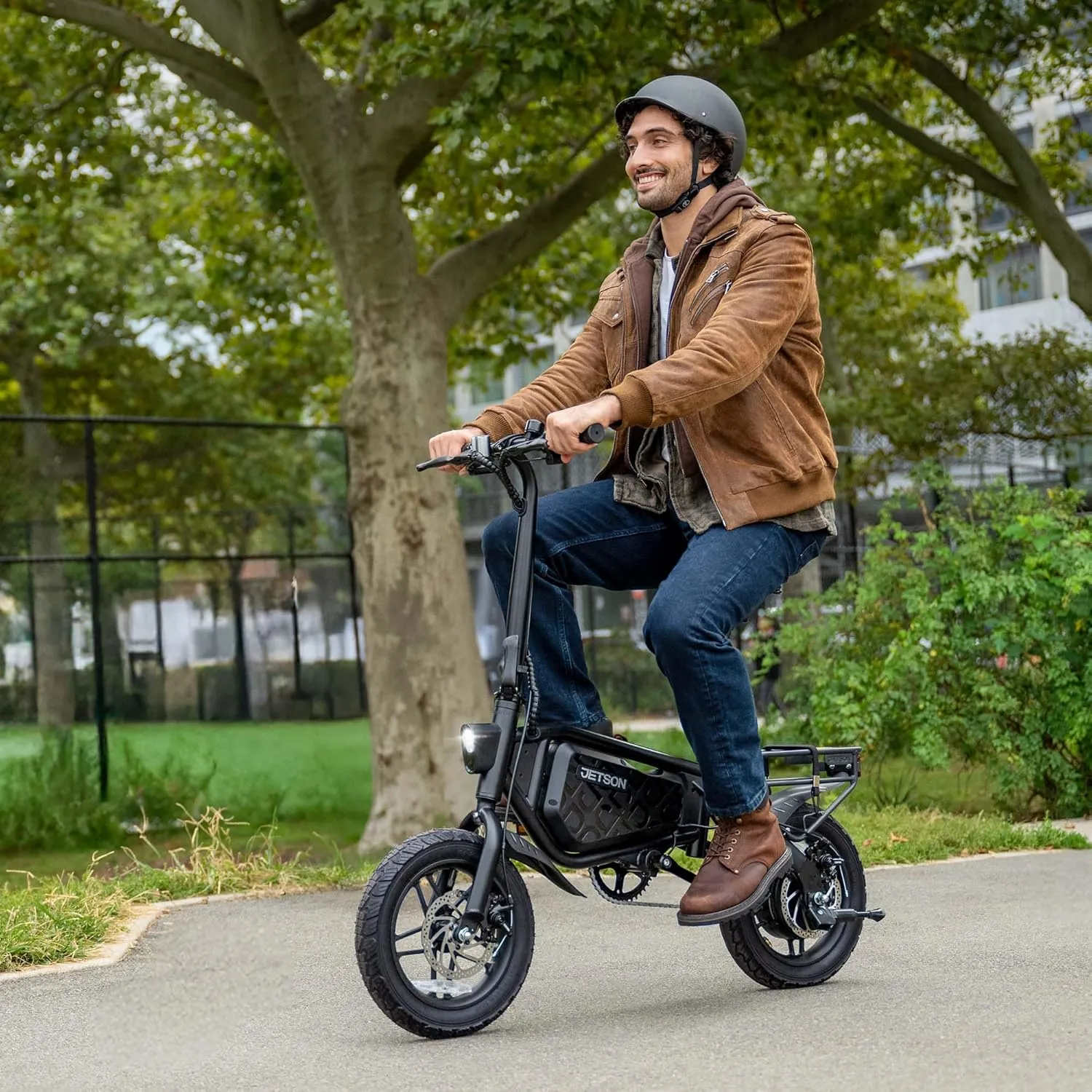 Jetson Bolt Folding Electric Ride-On Bike, Easy-Folding, Built-in Carrying Handle, Twist Throttle, Up to 15.5 MPH, Ages 13 
