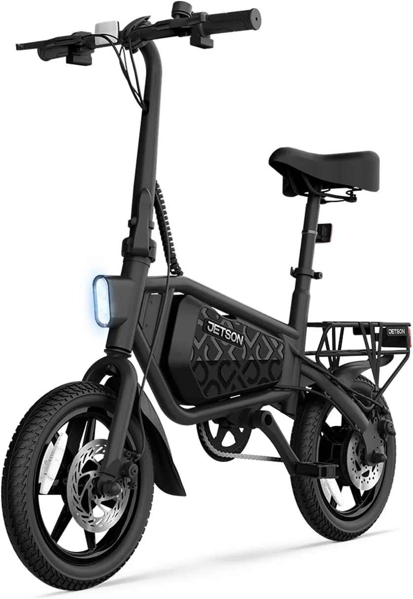 Jetson Bolt Folding Electric Ride-On Bike, Easy-Folding, Built-in Carrying Handle, Twist Throttle, Up to 15.5 MPH, Ages 13 