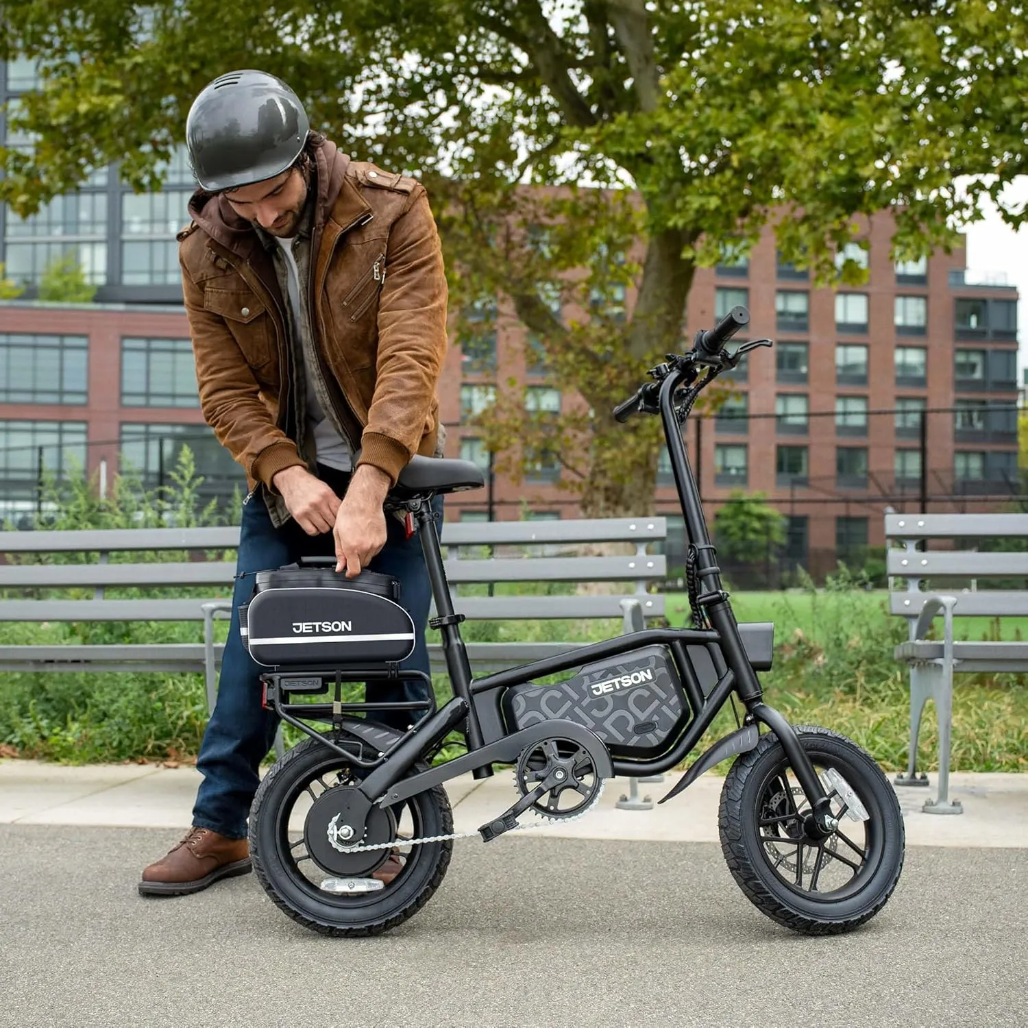 Jetson Bolt Folding Electric Ride-On Bike, Easy-Folding, Built-in Carrying Handle, Twist Throttle, Up to 15.5 MPH, Ages 13 