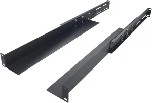 JINGCHENGMEI 1U Universal 4-Post Rack Mount Server Shelf Rails for Dell Compaq HP IBM APC - 16-33 Inches Adjustable Depth-110 lbs Capacity (16-33" Rails)