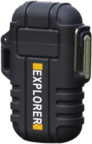 JJW Waterproof Windproof Rechargeable Lighter - Dual Arc Electric Lighter - USB Rechargeable - Black