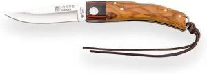 Joker Ibérica NO147 Folding Knife. Knife with Olive Wood Handle and Stamina Bolster. Stainless Steel Blade measuring 3.15 inches