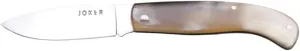 Joker Piston Pocket Knife NA77 with Bull Horn Handle and 2,75 in. Stainless Blade, Fishing Tool, Hunting, Camping and Hiking
