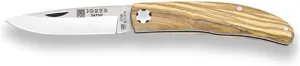 Joker Pocket Knife Setter NO112, Piston Lock, with Handle in Olive Wood, MOVA Blade 2.56 inches, Fishing Tool, Hunting, Camping and Hiking
