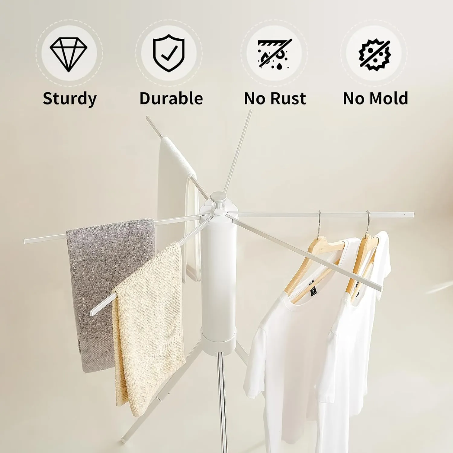 JOOM Clothes Drying Rack Portable Foldable - Space Saving, Collapsible Drying Rack for Laundry, Indoor, Outdoor. Folding Clothing Rack Home and Travel