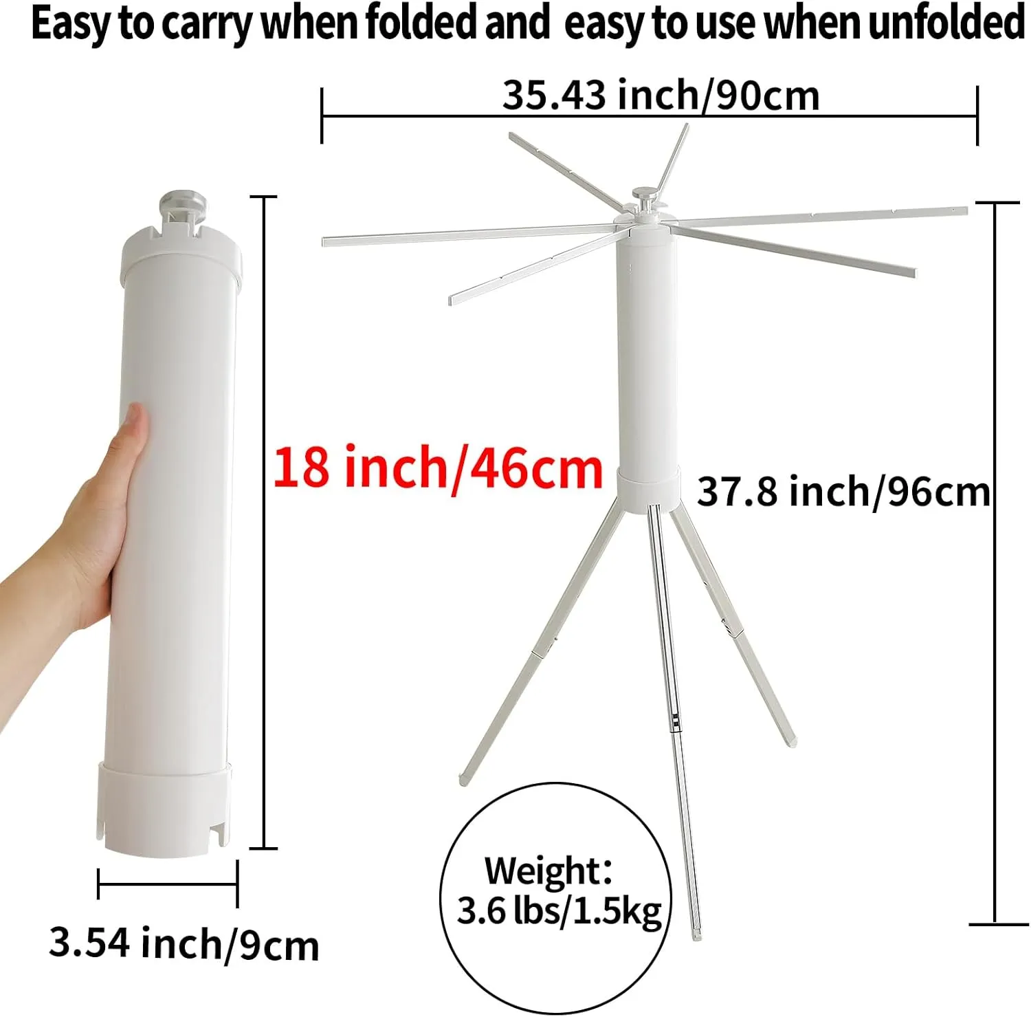 JOOM Clothes Drying Rack Portable Foldable - Space Saving, Collapsible Drying Rack for Laundry, Indoor, Outdoor. Folding Clothing Rack Home and Travel