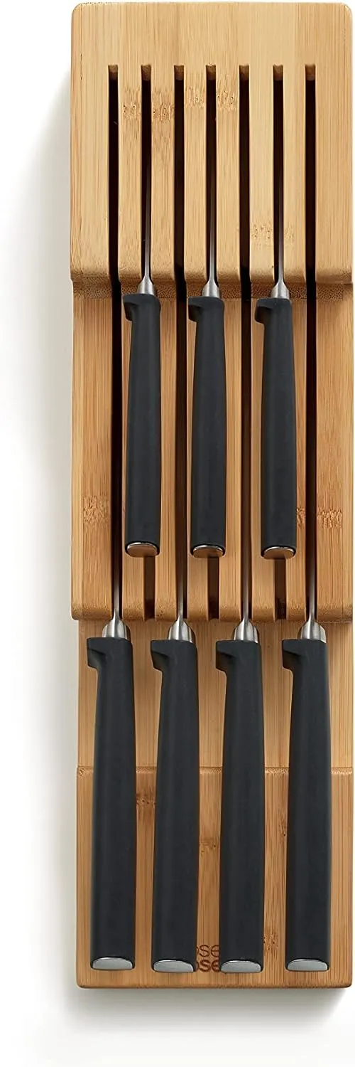 Joseph Joseph DrawerStore Compact Knife Organizer, holds up to 9 knives, Kitchen Organization & Drawer Storage, Bamboo