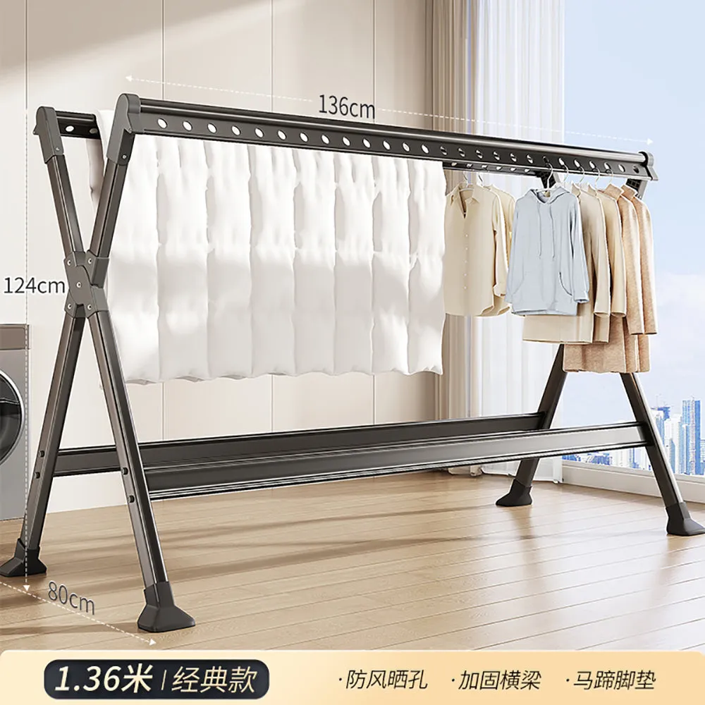 Joybos 1.36m Extendable Folding Clothes Drying Rack - Gunmetal Grey
