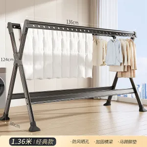 Joybos 1.36m Extendable Folding Clothes Drying Rack - Gunmetal Grey