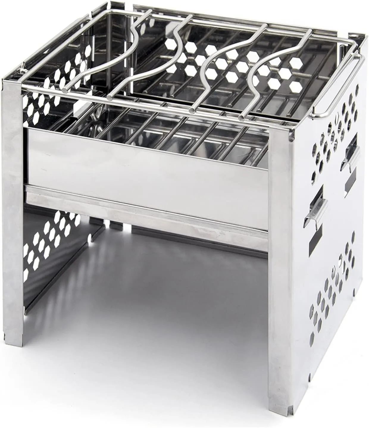 JSEIAJB Stainless Steel Barbecue Grill for Outdoor Grill Brazier Bbq Camping Cooking Supplies Wood Stove Picnic Hiking