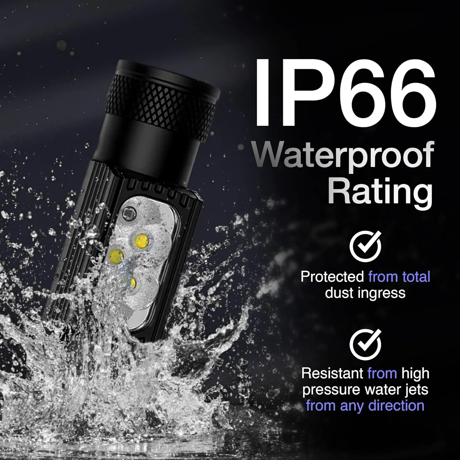 K-Bern Rechargeable Headlamp. 1850 Lumen, Ultra Bright Head Lights for Forehead. Waterproof, Lightweight Aluminum, 2600mAh Battery, Perfect for Dog Walking, Camping, Hiking & Hard Hats