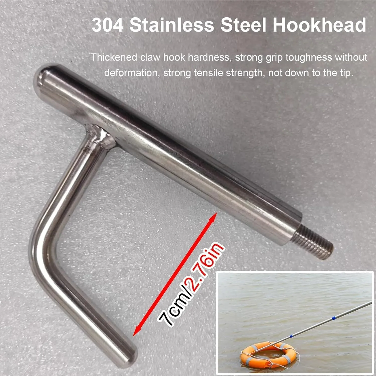 Katzowen Versatile Grabber Reacher Tool for Yachts Mooring Lines/Hang Lights, Adjustable Emergency Water Rescue Rod Hooks,Telescoping Boat Hook Pole for Docking