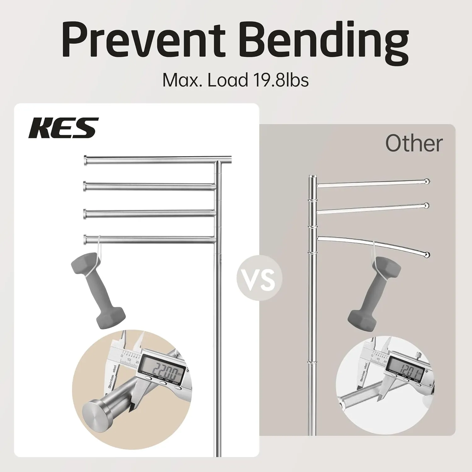 KES Free Standing Towel Racks for Bathroom, Towel Stand with Natural Marble Base, 40 Inch 4 Swivel Bars Floor Towel Rack Stand, Premium 18/8 Stainless Steel, Brushed Finish, BTH219S4-2