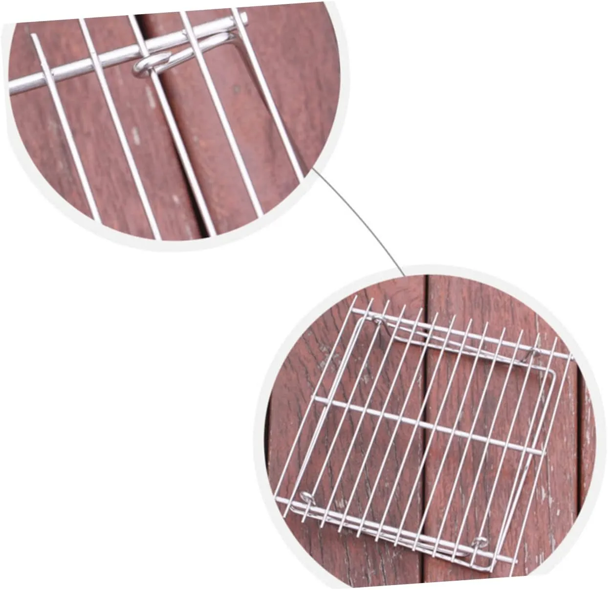 KICHOUSE Stainless Steel Bbq Rack Mini Portable Grill Easy Assembly Outdoor Barbecue Accessory for Camping and Fishing