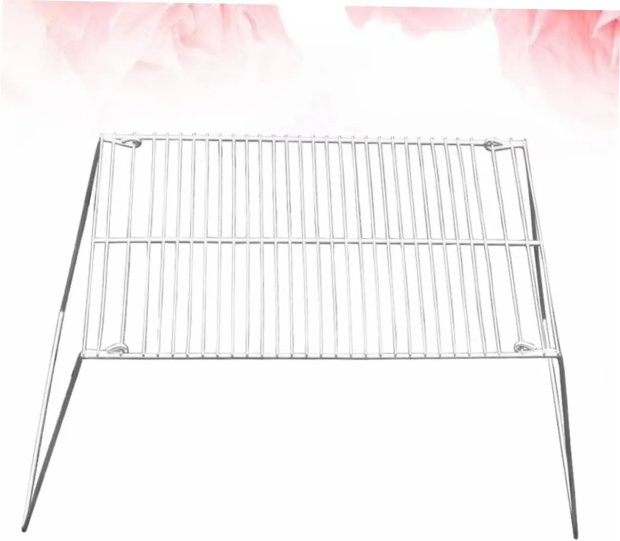 KICHOUSE Stainless Steel Bbq Rack Mini Portable Grill Easy Assembly Outdoor Barbecue Accessory for Camping and Fishing
