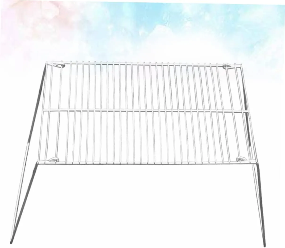 KICHOUSE Stainless Steel Bbq Rack Mini Portable Grill Easy Assembly Outdoor Barbecue Accessory for Camping and Fishing