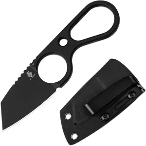 Kizer Bowtie Small Fixed Blade Knife, D2 Steel EDC Hunting Pocket Knife, 5.83 Inches Horizontal Carry Black Neck Knives, Survival Camping Knives with Sheath, 1061A2