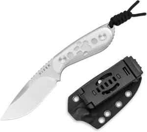 Kizer BUDDY Fixed Blade EDC Knife, 3" AEB-L Steel Camping Knife with White Acrylic Handle, Comfortable Everyday Carry Hunting Knives with Kydex Sheath for Outdoor Hiking & Survival Activities 1081A4