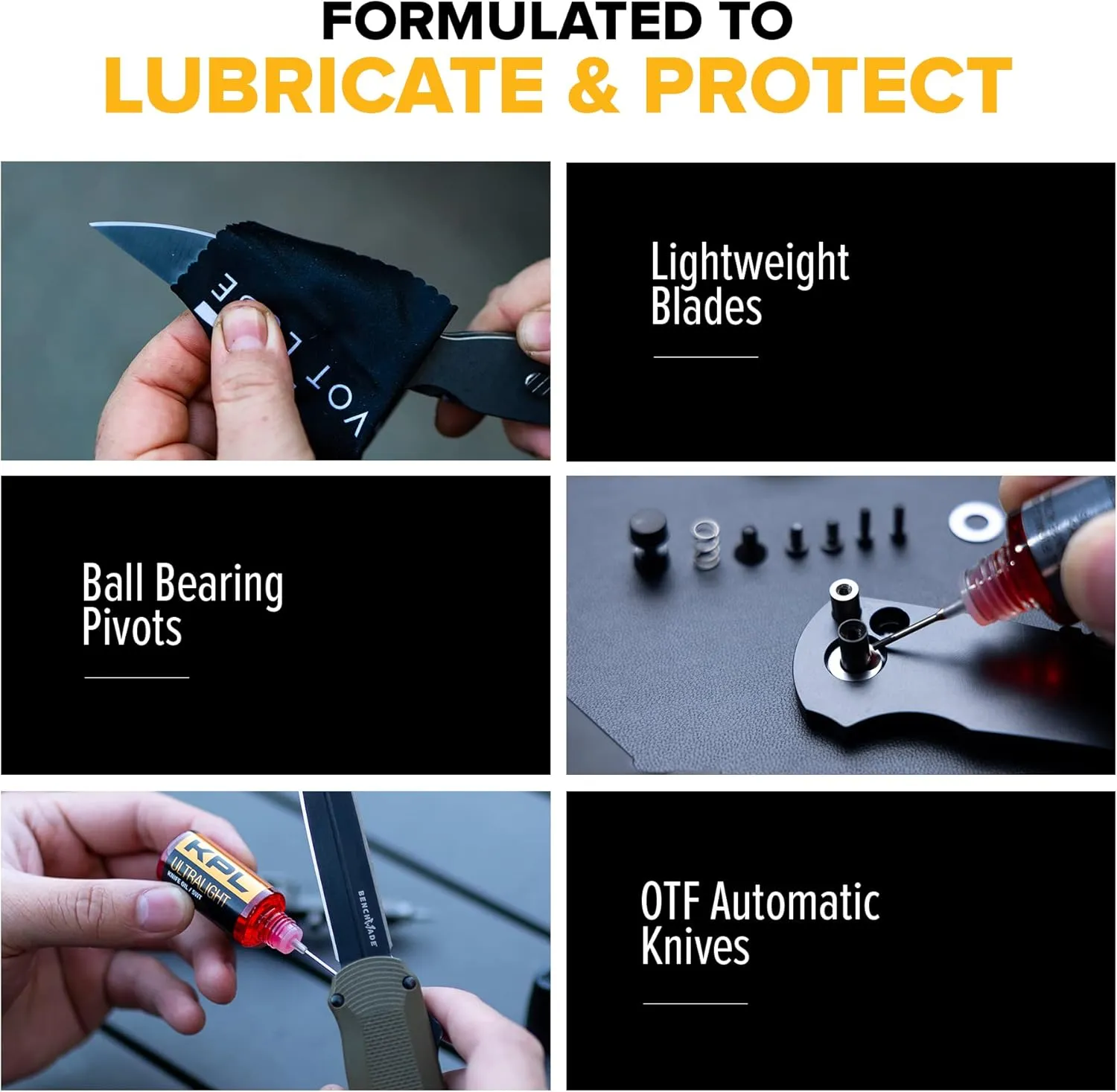 KNIFE PIVOT LUBE Ultralight Knife Oil for Blades, Synthetic Pocket Knife Lubricant, Knife Honing Oil for Cleaning Knives, Knife Oil Lubricant for Blade Care, Precision Knife Oiler Bottle (5 Weight)